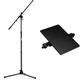 On-Stage MS7701B Euro Boom Microphone Stand and U-mount Mic Stand Tray