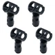 Pastlla 4Pcs Microphone Clip Rubber Flexible Mic Support handle: 1.77", Black 