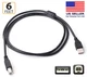 6FT USB 2.0 Cable for Mackie Onyx Mixers: Onyx8, Onyx12, Onyx16, Onyx24