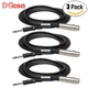 3-PACK Hosa PXF-110 XLR-F to 1/4" TS Male Unbalanced Interconnect Cable 10FT
