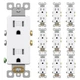 AIDA White 10 Pack Decorator Electrical Wall 15A Outlet, Glossy
