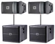 2x JBL VRX932LAP Active Line-Array Speaker +2x VRX918SP Powered Subwoofer +Poles