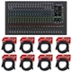 Mackie ONYX24 24-Channel Mixer USB/Bluetooth+Audio Technica Mic+(8) XLR Cables