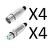 Lot of 8 (4 each) Switchcraft AAA3FZ & AAA3MZ XLR Connectors, Cable Mount