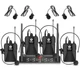D Debra Audio AU400 Pro UHF 4 Channel Wireless Microphone System with Cordless H