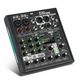 XTUGA AM06 Audio Mixer DJ Mixing Board, 6 Channel Mixer with OTG 48V Phantom ...