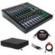 Mackie ProFX12v3 12-Channel Mixer w/ Gator GMC-2222 Dust Cover and Audio Cables