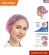 100-Pack Pink Disposable Hair Nets - Elastic Bouffant Caps for Hygiene & Comfort