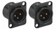 (2) Genuine Neutrik NC3MD-L-B-1 3-Pin XLRM Black/Gold Panel Mount w/Solder Cups