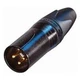 Neutrik 5 Pin NC5MXX-B Male XLR Connector. Black Body, Gold Pins. Stereo Mic DMX