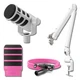 Rode PodMic USB Broadcast Mic (White) + PSA1+ Boom Arm, 10' XLR Cable & Pop
