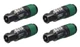 4) NEUTRIK NL4FXX-W-S 4-Pole SPEAKON Locking Cable Mount Connector