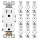 AIDA White 10 Pack Decorator Electrical Wall Receptacle Outlet, 15A 125V, 2 Pole
