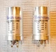 PAIR TWO Capacitor  CE MFG CAN ELECTROLYTIC MALLORY  350V, 50-50-50-50 MFD USA 