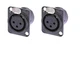 2 Neutrik NC3FD-L-B-1 3-Pin XLRF Black/Gold Panel Mount w/Solder Cups 