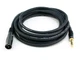 Monoprice XLR Male to 1/4-Inch TRS Cable - 15 Feet - Black, 15Ft, Black 