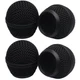SOVNSG 4PCS Black Microphone Ball Head, Replacement Steel Mesh Grille black