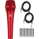 sE Electronics V7 Red Dynamic Supercardioid Handheld Microphone, Red - Bundle...
