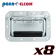 8 Penn Elcom H7159EZ Spring Flex Recessed Cabinet Handle Steel/Rubber PennBrite