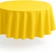84 Inches Yellow Round Plastic Table Cover Disposable Table Cover 1 Pc