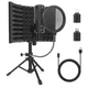 SwaykTech Studio Recording Microphone Isolation Shield with Pop Filter and Metal