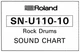 Roland SN-U110-10 Rock Drums Sound Chart Reformatted Print-Out
