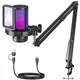 MAONO USB Gaming Microphone, Noise Cancellation Condenser Mic with Mute, Gain...