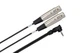 Hosa CYX-401F Microphone Cable - Dual XLR3 Female to Right-angle 3.5mm TRS Male
