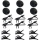 AUGSUN 18Pcs Lapel Microphone Clips Replacement Kit, 6Pcs Mini, black