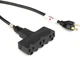 Pro Co E143-50PB 14-gauge NEMA 5-15P to 3 NEMA 5-15R Power Extension Cord - 50