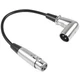 QIANRENON 90 Angle XLR Microphone Short Cable - 3Pin Right 30 cm, Black 