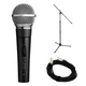 Shure SM58S Vocal Microphone with On/Off Switch Bundle with XLR Cable & Stand