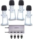 Movo USB Podcast Equipment Bundle for 4 &ndash; USB Interface with 4 UM700 Condenser M