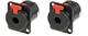(2 PACK) NEUTRIK NJ3FP6C-BAG 1/4" Female TS or TRS Locking Panel Mount - BLK/SLV