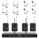 Phenyx Pro Wireless Microphone System, 4-Channel Wireless Mic Set w/ 4 Bodypa...