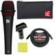 Liquid Audio sE Electronics V3 Cardioid Dynamic Vocal Microphone Bundle w/Pig...