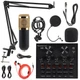 MorTime Condenser Microphone Bundle, Live Sound Card, Adjustable Boom Arm, Sh...