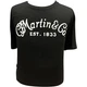 Martin Men's White Logo T-Shirt, Black, Large (L)