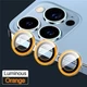 3Pcs Luminous Orange Camera Lens Protector iPhone 11-15 ProMax 14/13 Mini 15 Plu