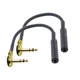 Suanqi Right Angle 6.35 mm Male to Female Adapter Gold Plated &frac14; Black 