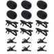 ALEKOR 6 Pieces Lavalier Microphone Metal Tie Clips, 6 6 Pack, Black 