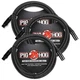 3-Pack 10 FT PHM10 8mm Tour Grade Mic Cable XLR Male to Female Audio Cord