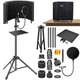 Dmsky Microphone Isolation Shield with Pop Filter & Tripod Stand, Foldable Mi...