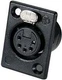 Neutrik NC5FP-B-1 5-pin XLRF Rectangular Panel Receptacle, Black with Gold Co...