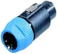 Neutrik NL8FC 8 Pole Plastic Female Speakon Connector. Blue Boot / Bushing