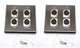 (2) Two Four XLR Double Wall Plates w/ Neutrik NC3FD-L-1 Female Stainless Steel