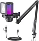 MAONO Gaming USB Microphone, Noise Cancellation Condenser mic with Black 
