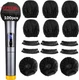 SUNPRO 100Pcs Disposable Microphone Covers, Sanitary Non-Woven Mic Windscreens w