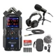 Zoom H4essential Portable Recorder with ZDM-1 Podcast Mic Pack, Accessory Pack,