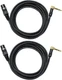 Audio2000'S C14012P2 -Pack 12-Feet Gold-Plated 1/4-Inch TRS Right Angle to XL...